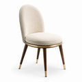 Esszimmerstuhl Bouclé-Stoff Massivholz Metall Beige