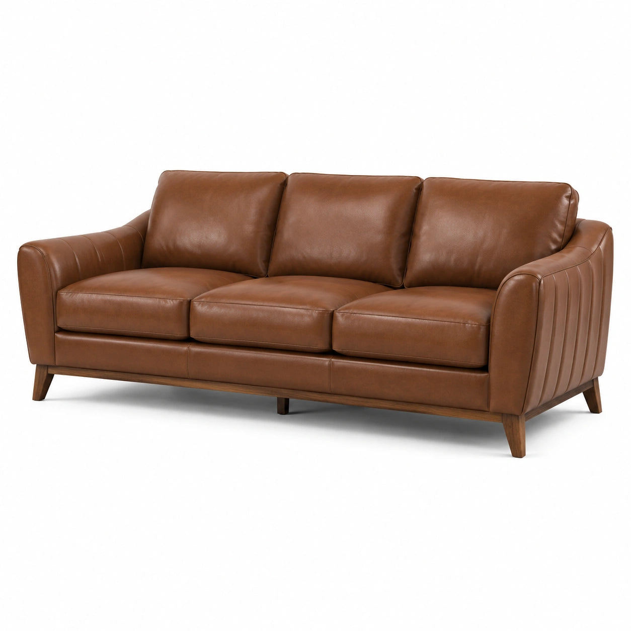 3-Sitzer Ledersofa Anilinleder Braun