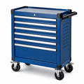 Blauer Stahl-Werkzeugwagen mit 7 Schubladen, 85 cm