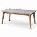 Esstisch mit Betonoptik und Eichenholzbeinen 180cm x 90cm x 75cm