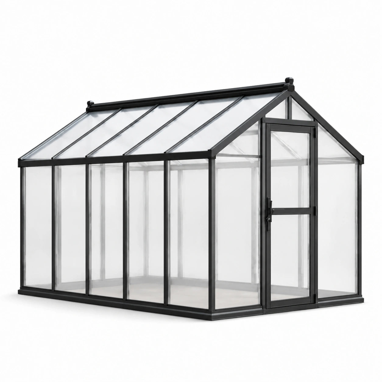 Aluminium und Polycarbonat Gewächshaus, rechteckig