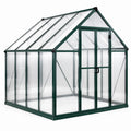 Aluminium Polycarbonat Gewächshaus 250x190x195 cm grün