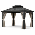Aluminium Pavillon 300x400 cm mit Vorhängen Beige