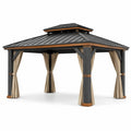 Gartenpavillon Aluminium mit Stahl Dach Dunkelgrau 300x400 cm