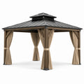 Pavillon mit Aluminiumrahmen und Stahlblechdach 300x400x300 cm Beige