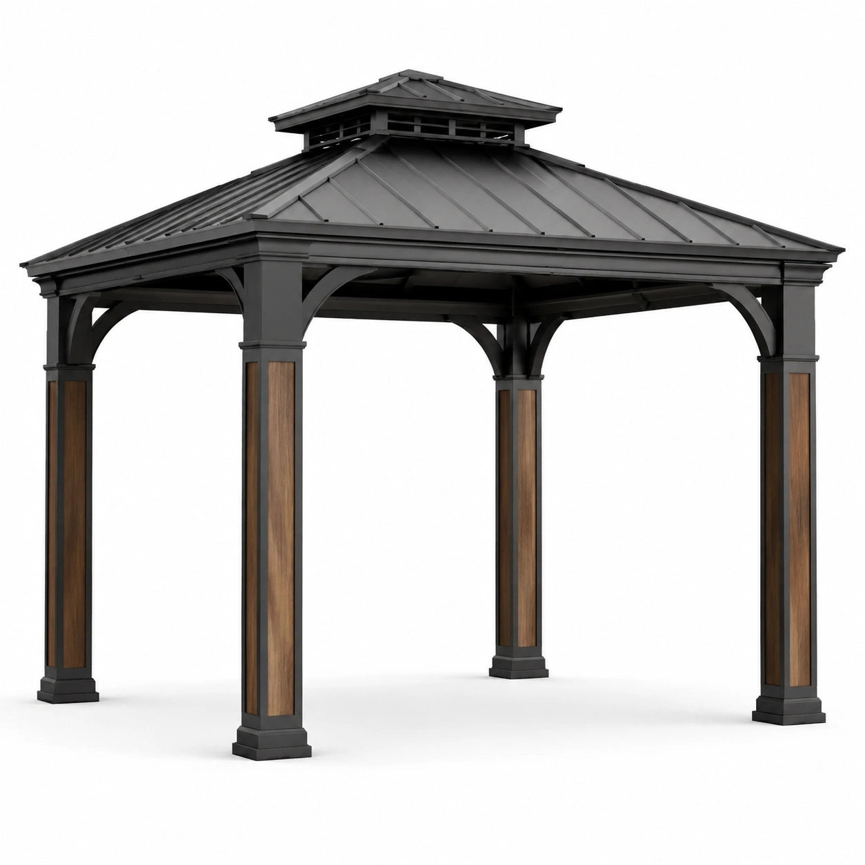 Aluminium Pavillon mit Holzoptik 3x3 m