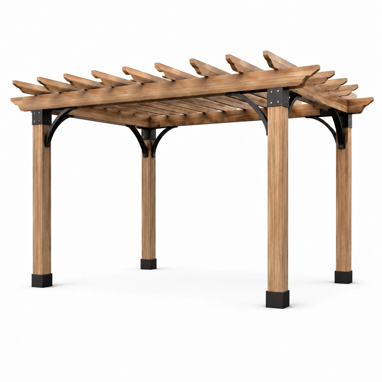 Teakholz Pergola mit verzinktem Stahl 300 x 400 x 250 cm